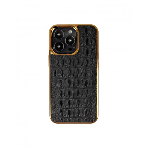 Кожа крокодила с шипами черный Кожа крокодила с шипами черный