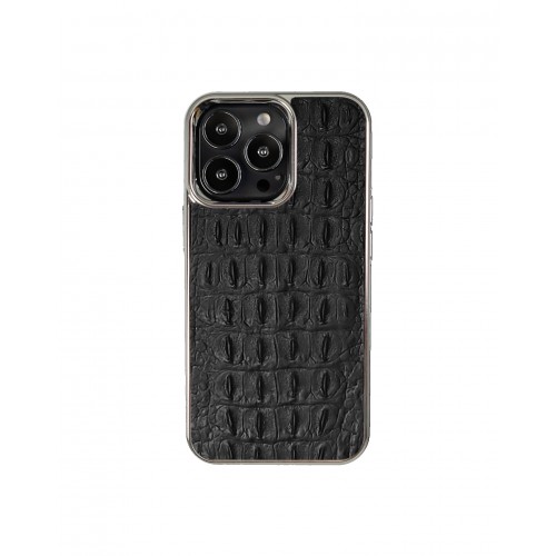 Кожа крокодила с шипами черный Кожа крокодила с шипами черный